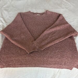 Women's Cozy Knit Sweater - rust orange color